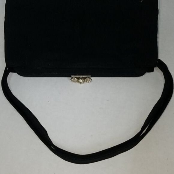 Vintage Bag Clutch Garay Framed Black Evening Cocktail Handbag WOMEN'S WOMAN'S - Picture 5 of 9